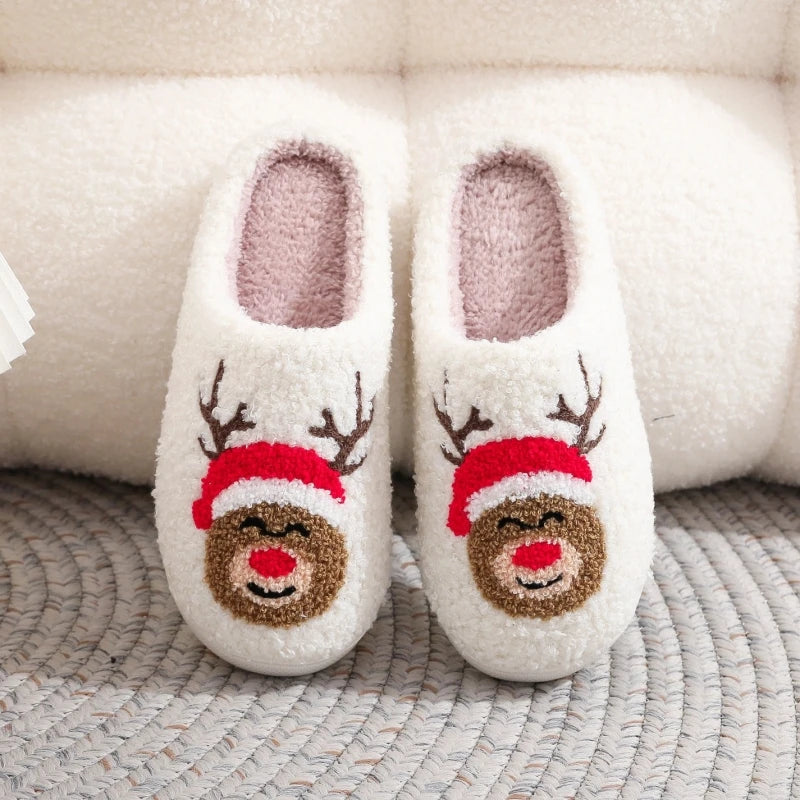 Footmax Winter Christmas Slippers - Warm Plush Indoor Slides for Men & Women - footmaxldn
