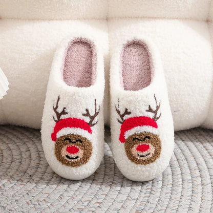 Footmax Winter Christmas Slippers - Warm Plush Indoor Slides for Men & Women - footmaxldn