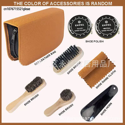 Footmax Leather Shoe Polish Set - Portable Cleaning Kit for Boots & Sneakers