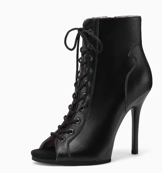 Khaki Black Dance Heels 9.5cm 11cm Heels With Platform Rubber Sole Outdoor Salsa Latin High Heels Dance Shoes - footmaxldn