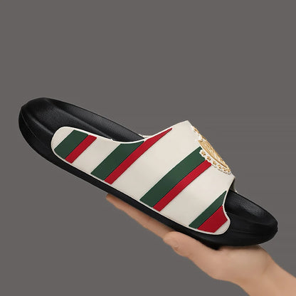 Men's Lightweight EVA Slides - Non-Slip Beach Sandals with Thick Sole - footmaxldn