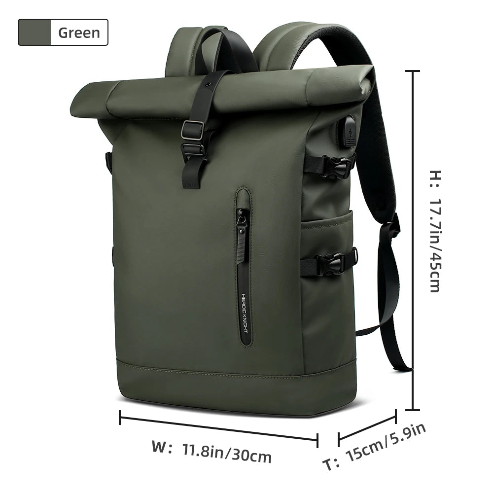 HK Expandable Travel Backpack Men Large Capacity Waterproof 15.6” Laptop Bag Hiking Rucksack Cycling Daypack Bag with USB Port - footmaxldn
