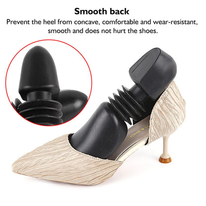 Footmax Adjustable Shoe Stretcher - 2-Pack Plastic Shoe Trees for Flats, Pumps & Boots