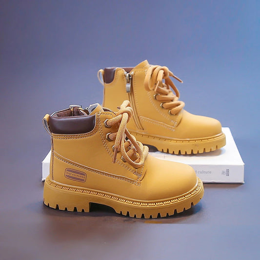 Footmax Kids Ankle Boots - Waterproof Non-Slip School Shoes for Boys - footmaxldn