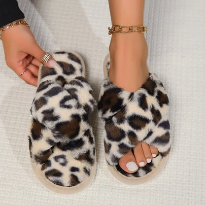Womens Slippers Fashion Fluffy Fur - FOOTMAX