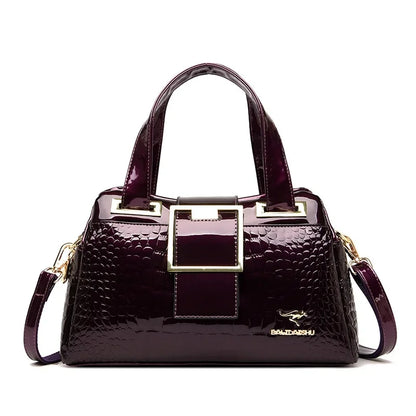 Footmax Crocodile Pattern Handbag - Large Capacity Women's Crossbody Shoulder Bag