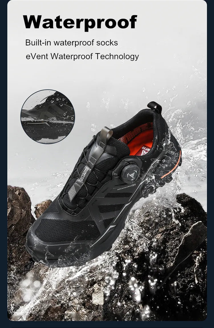 Footmax Waterproof Shoes for Men Sneakers Breathable Running Men's Sports Luxury Designer Gym Jogging Casual Black Trail Trainers