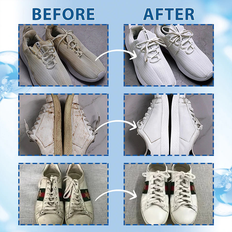 Footmax White Shoe Cleaner Kit - 100ml Foam & Deodorizer Spray for Sneakers