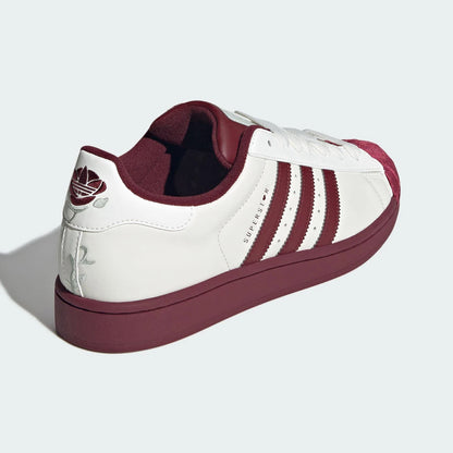 Adidas Superstar Unisex Sneakers – White & Burgundy Shell Toe | Footmaxldn