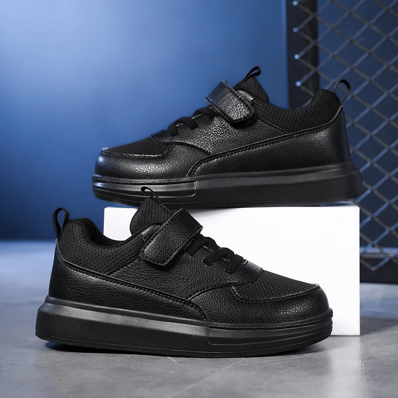 Fashion Children Shoes Boy Sneaker Black Leather Mesh Summer Comfortable Kids Casual Sneaker Running Sports Shoes for Boy - footmaxldn