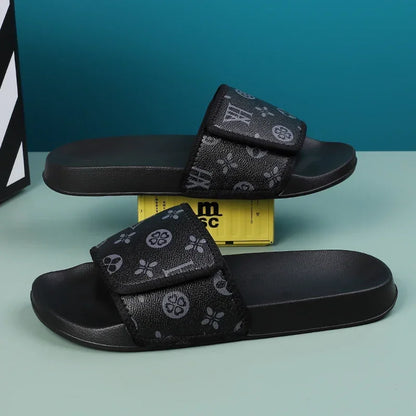 Men's Monogram Slide Sandals | Cushioned Summer Slippers – Footmaxldn