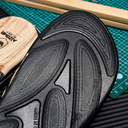 Japanese wood grain flip flops for men in summer wear anti-slip trend printed soft bottom clip foot stroke beach sand sand - footmaxldn