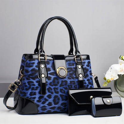2025 New 3Piece Set Leopard Print Woman Shoulder Bag Large Capacity Handbag for Women Crossbody Bag Ladies Messenger Tote Bag - footmaxldn