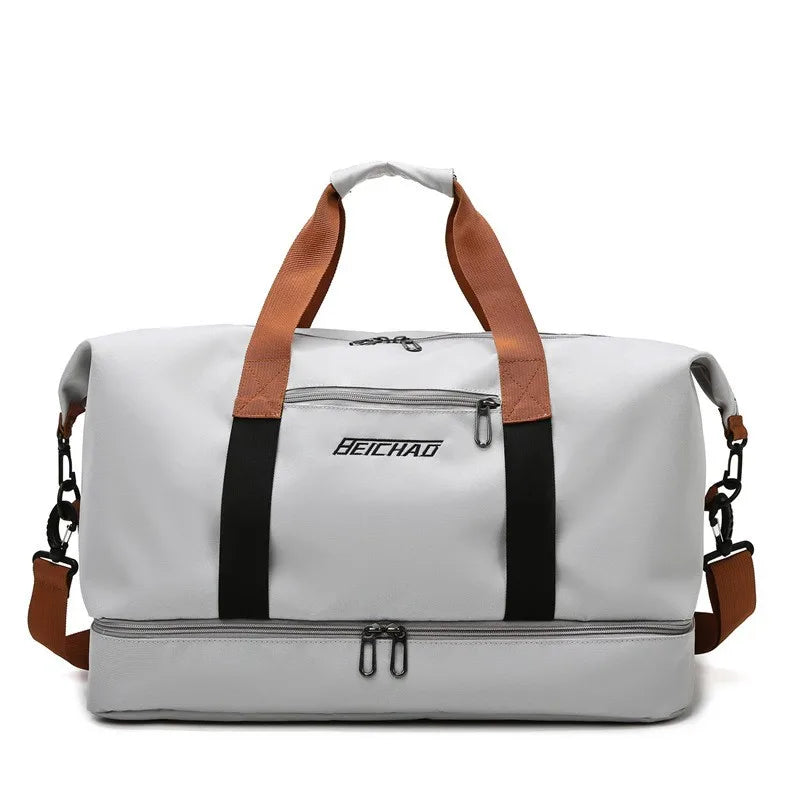 Footmax Travel Gym Bag - Portable Duffle Weekender with Shoulder & Crossbody Straps - footmaxldn