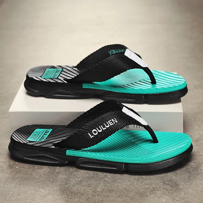 FootMax ELUVA Men's Beach Flip Flops - Lightweight Anti-Slip Summer Sandals 2025 - footmaxldn