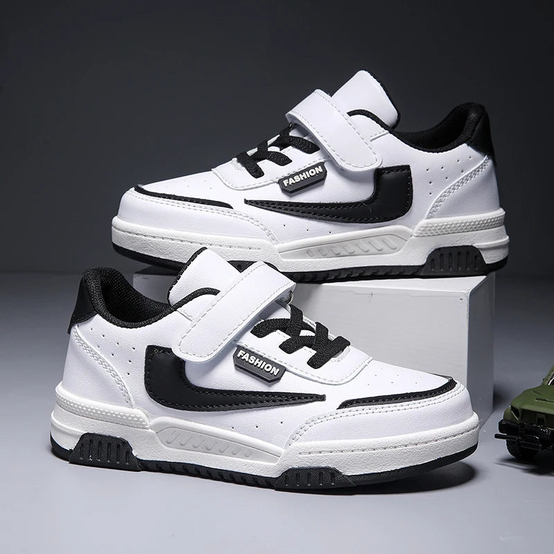 Boys' Low-Top Skate Sneakers with Hook & Loop Strap