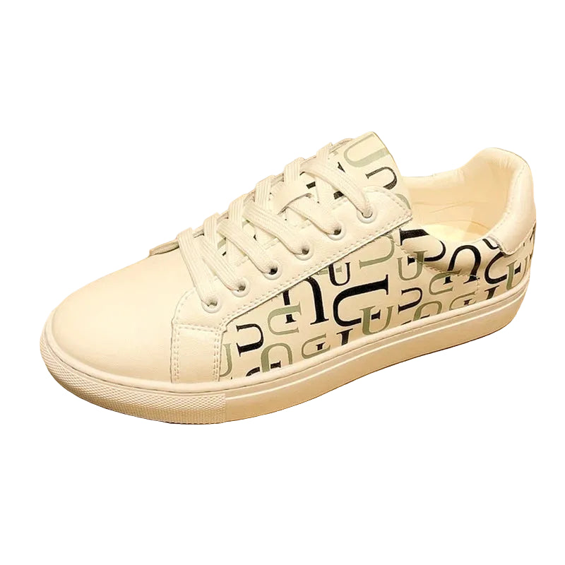 Footmax Men's Leather Casual Flat Sneakers - footmaxldn