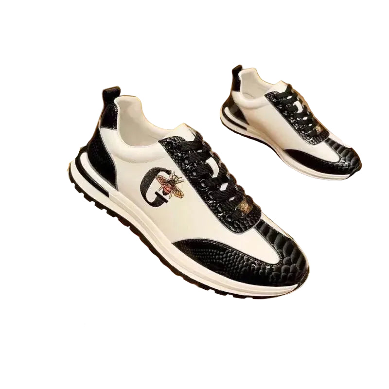 Men's Luxury Leather Sneakers - Footmaxldn Designer Casual Shoes - footmaxldn