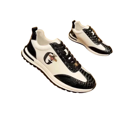 Men's Luxury Leather Sneakers - Footmaxldn Designer Casual Shoes - footmaxldn