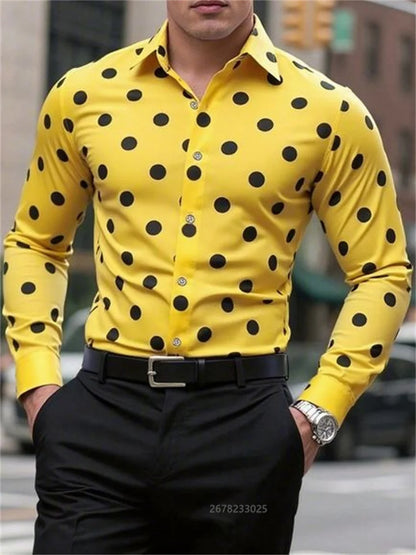Men’s Spotted Long-Sleeve Shirt | Footmaxldn