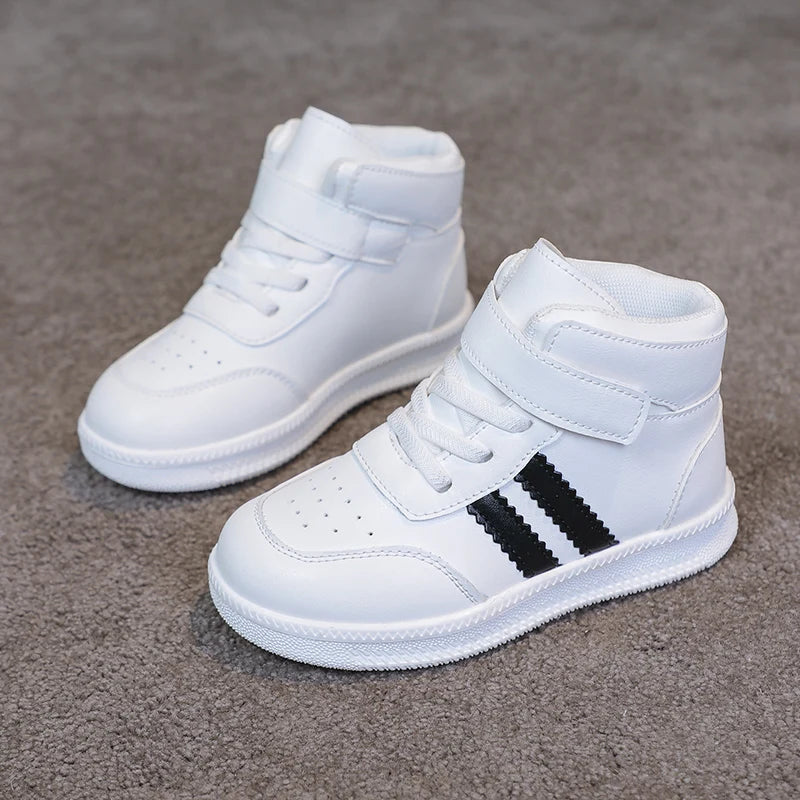 Footmaxldn Kids High-Top Sneakers — Hook & Loop, Non-Slip Rubber Sole
