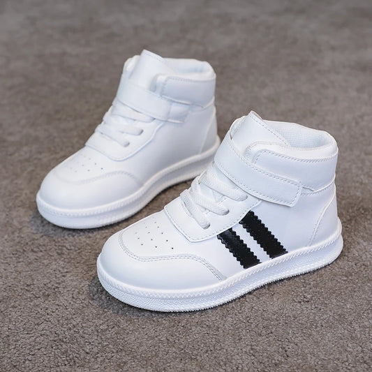 Footmaxldn Kids High-Top Sneakers — Hook & Loop, Non-Slip Rubber Sole
