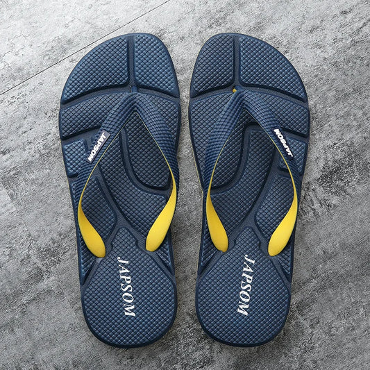 Men's Massage Flip Flops - Non-Slip Beach Slides with Comfort Sole - footmaxldn