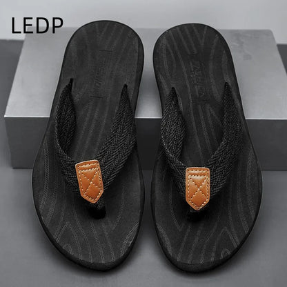 FootMax Men's Beach Flip Flops - Casual Summer Sandals Non-Slip Flat Slippers - footmaxldn
