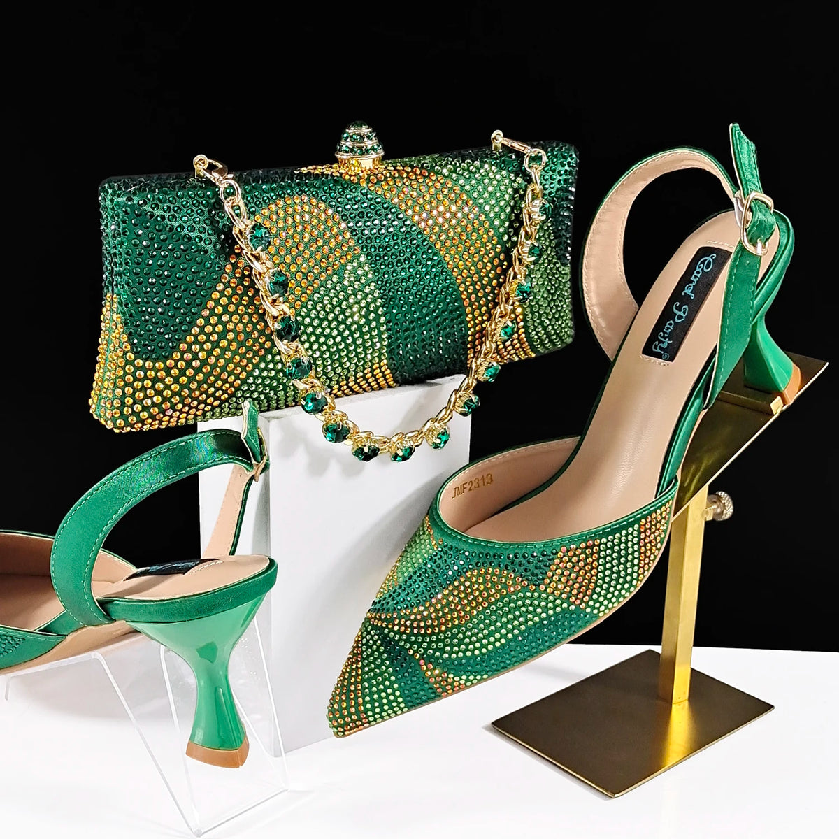 Women's Peep-Toe Wedge Shoes & Matching Bag Set | Footmaxldn