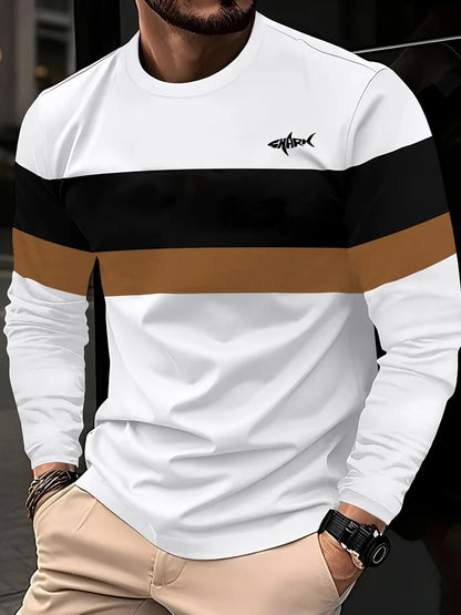 Men's Printed Long-Sleeve Crew Neck Top