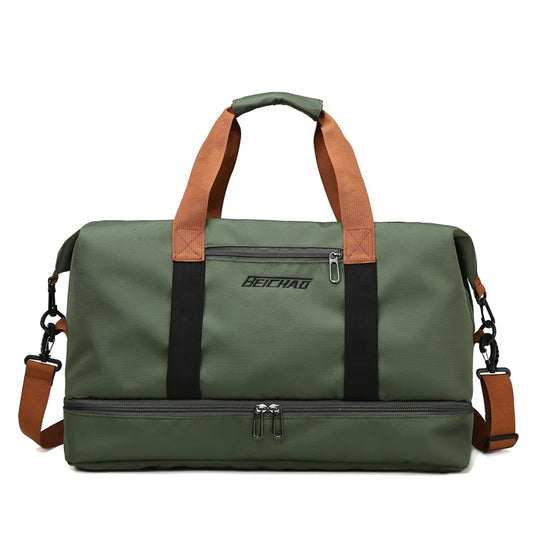 Footmax Travel Gym Bag - Portable Duffle Weekender with Shoulder & Crossbody Straps - footmaxldn