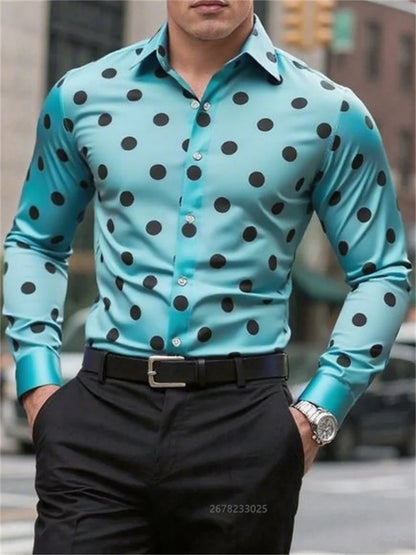 Men’s Spotted Long-Sleeve Shirt | Footmaxldn