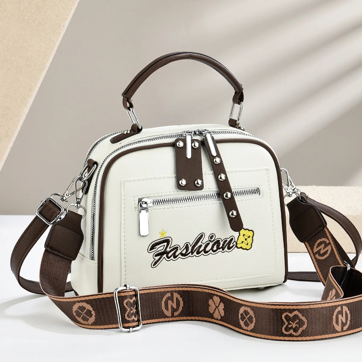 New Women bag Handbag for women 2025 sac a main Casual leather Printed monogram single shoulder straddle bag - footmaxldn