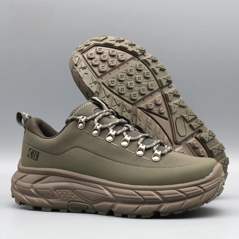 Footmax Men's Waterproof Leather High-Top Casual Shoes - Anti-Slip Winter Boots