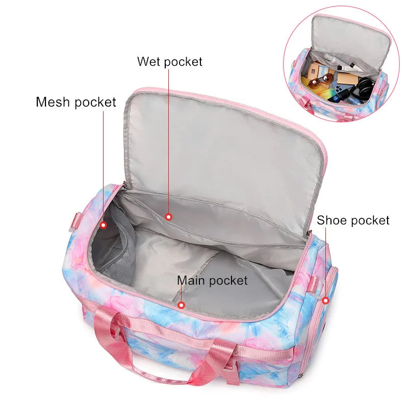 Footmax Women's Waterproof Gym Bag - Travel Sports Duffel with Shoe Compartment - footmaxldn