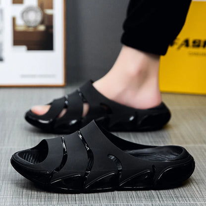 Footmaxldn Men's EVA Cushion Slides — Lightweight Outdoor & Beach Clogs