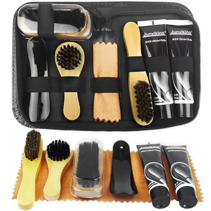 Footmax Leather Shoe Polish Set - Portable Cleaning Kit for Boots & Sneakers
