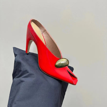 Show Style 10.5c High Heel Fish Mouth Sandals Spring Summer Black White Fashion Sexy Professional Commuter Women Shoes  Size 43 - footmaxldn