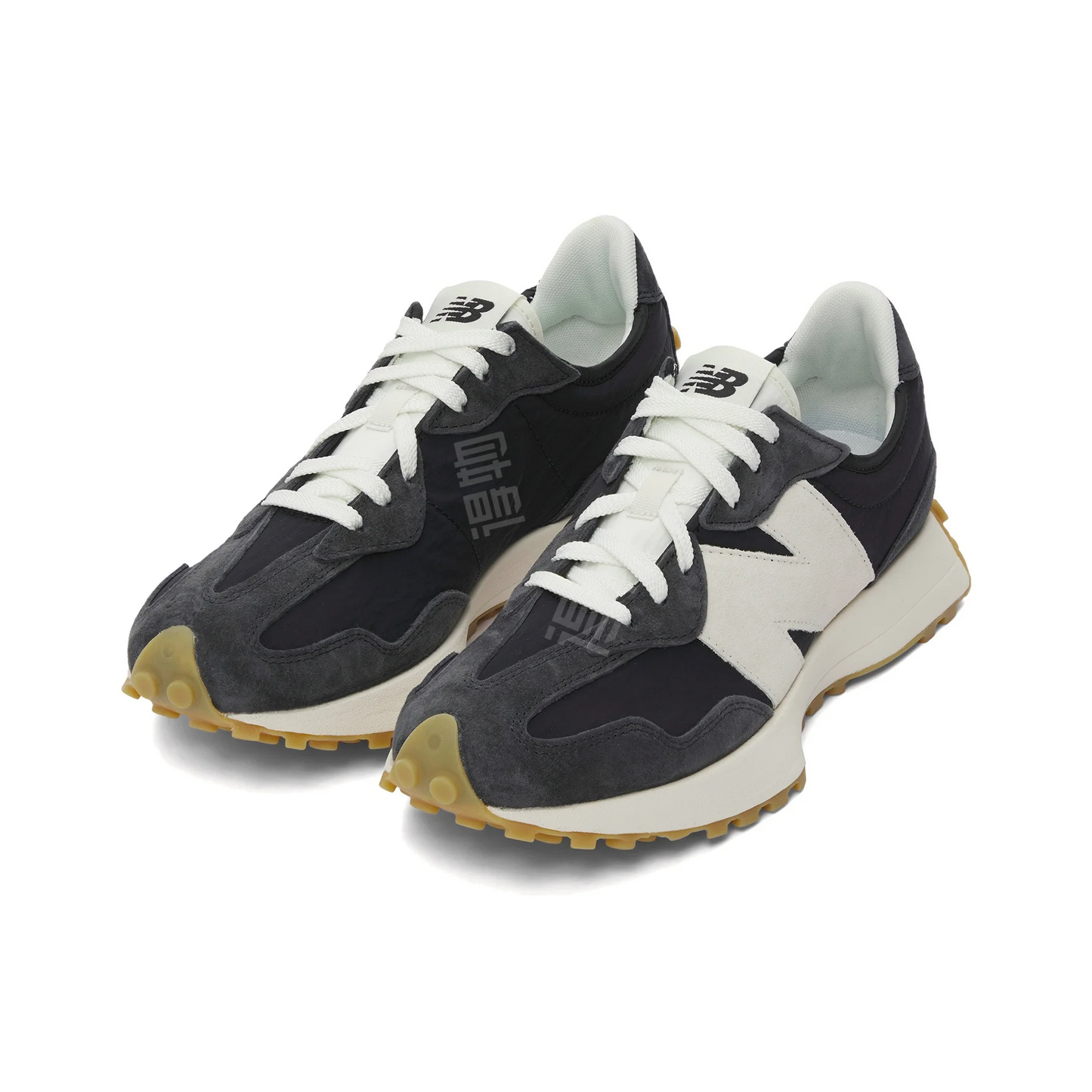 New Balance 327 Retro Running Shoes - Black & Blue Low-Cut Sneakers | Footmax - footmaxldn
