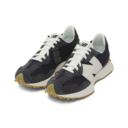 New Balance 327 Retro Running Shoes - Black & Blue Low-Cut Sneakers | Footmax - footmaxldn