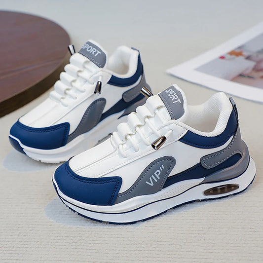 Teenager Kid's Sneakers For Autumn PU Leather Waterproof Children's Sport Shoes Trend Fashion Outdoor Running Shoes For Boys