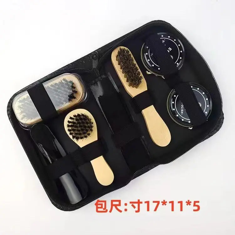 Footmax Leather Shoe Polish Set - Portable Cleaning Kit for Boots & Sneakers