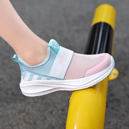 Girls Slip-On Sneakers - Lightweight Knit Kids Shoes | FootMaxLDN - footmaxldn