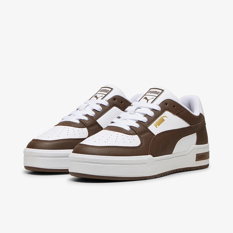 Puma CA Pro Classic Unisex Low-Top Leather Skate Shoes – Brown & White | footmaxldn - footmaxldn