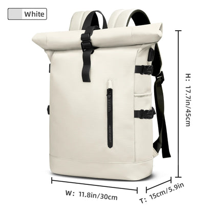 HK Expandable Travel Backpack Men Large Capacity Waterproof 15.6” Laptop Bag Hiking Rucksack Cycling Daypack Bag with USB Port - footmaxldn