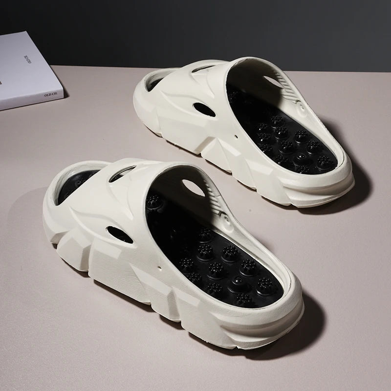 New Summer Men Massage Slippers Sides Indoor Outdoor Sandals Beach Casual Shoes Soft Sole Slides Men Flip-flops Men's Footwear - footmaxldn