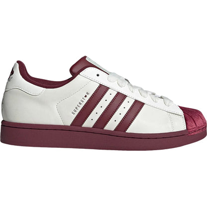 Adidas Superstar Unisex Sneakers – White & Burgundy Shell Toe | Footmaxldn
