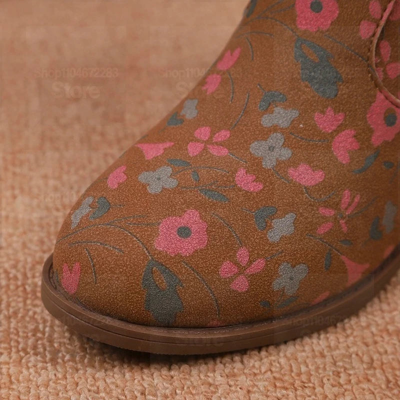 Girls' Floral Western Cowboy Boots | Footmaxldn
