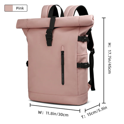HK Expandable Travel Backpack Men Large Capacity Waterproof 15.6” Laptop Bag Hiking Rucksack Cycling Daypack Bag with USB Port - footmaxldn
