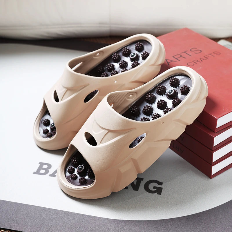 New Summer Men Massage Slippers Sides Indoor Outdoor Sandals Beach Casual Shoes Soft Sole Slides Men Flip-flops Men's Footwear - footmaxldn